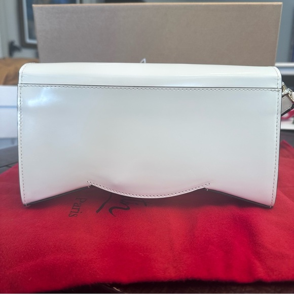 Christian Louboutin Large Loubi54 Crossbody White Leather Clutch - Picture 6 of 11